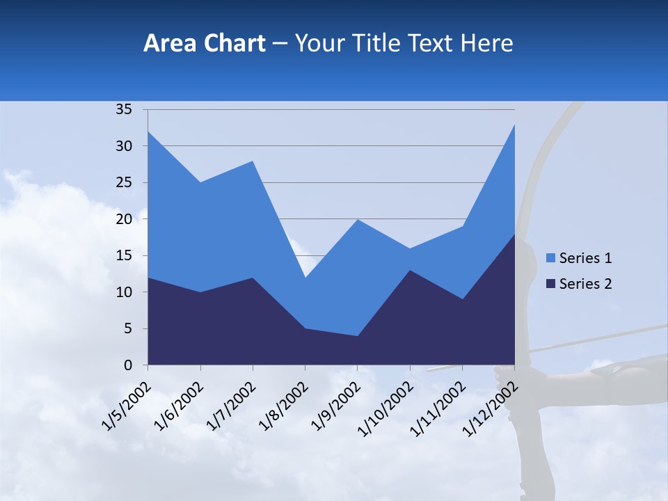 A Person Holding A Bow And Arrow In Front Of A Cloudy Sky PowerPoint Template