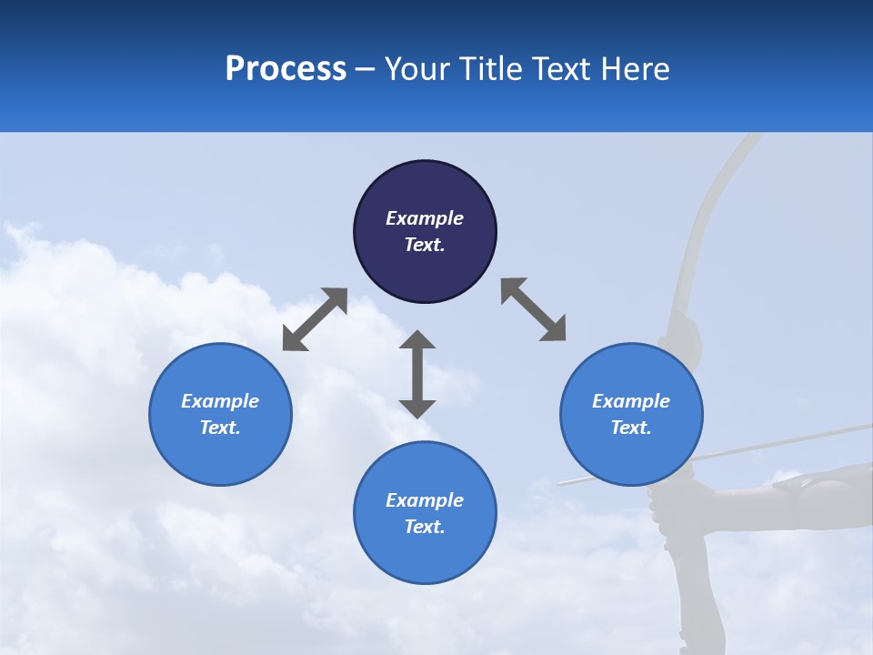 A Person Holding A Bow And Arrow In Front Of A Cloudy Sky PowerPoint Template