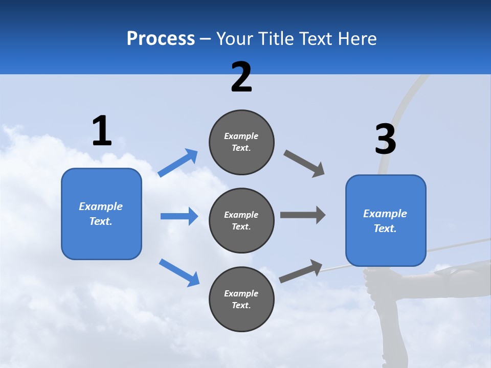 A Person Holding A Bow And Arrow In Front Of A Cloudy Sky PowerPoint Template