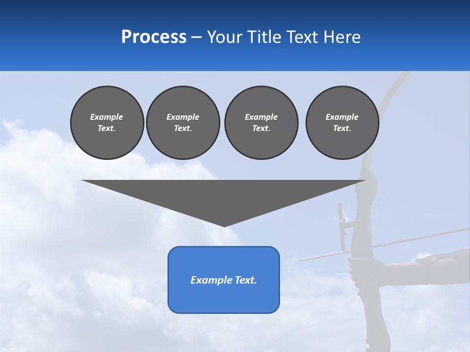 A Person Holding A Bow And Arrow In Front Of A Cloudy Sky PowerPoint Template