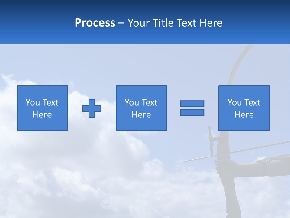 A Person Holding A Bow And Arrow In Front Of A Cloudy Sky PowerPoint Template