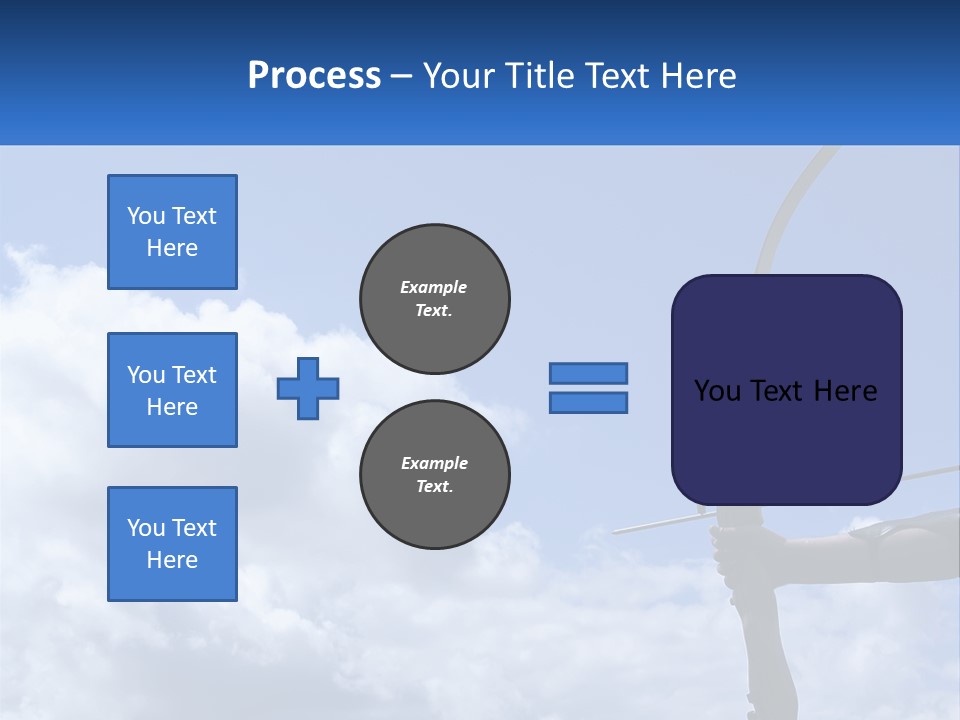 A Person Holding A Bow And Arrow In Front Of A Cloudy Sky PowerPoint Template