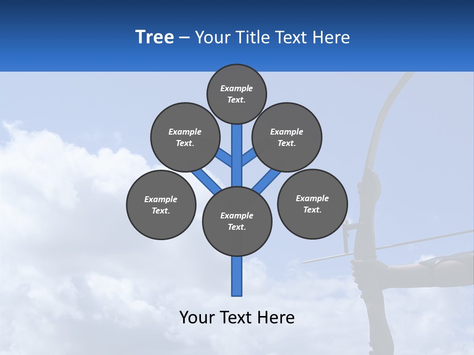 A Person Holding A Bow And Arrow In Front Of A Cloudy Sky PowerPoint Template