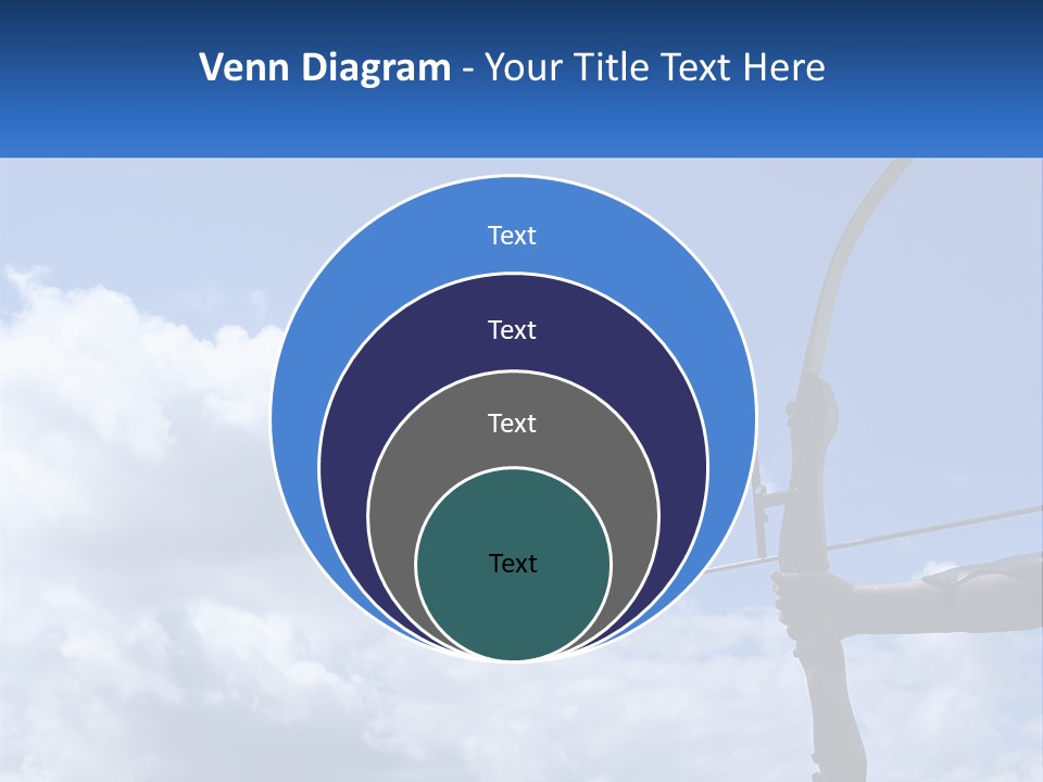 A Person Holding A Bow And Arrow In Front Of A Cloudy Sky PowerPoint Template