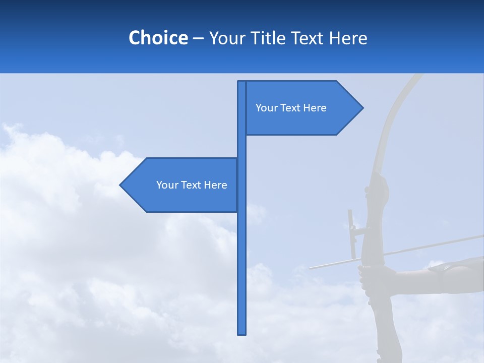 A Person Holding A Bow And Arrow In Front Of A Cloudy Sky PowerPoint Template