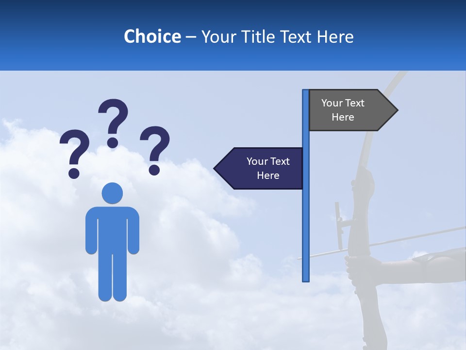A Person Holding A Bow And Arrow In Front Of A Cloudy Sky PowerPoint Template