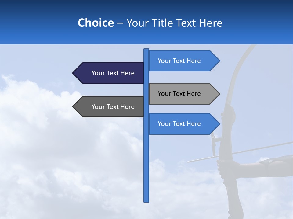 A Person Holding A Bow And Arrow In Front Of A Cloudy Sky PowerPoint Template