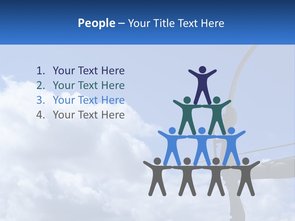 A Person Holding A Bow And Arrow In Front Of A Cloudy Sky PowerPoint Template