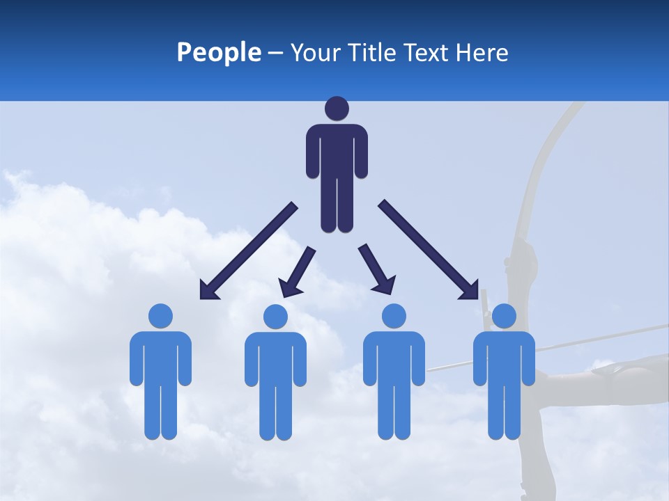 A Person Holding A Bow And Arrow In Front Of A Cloudy Sky PowerPoint Template