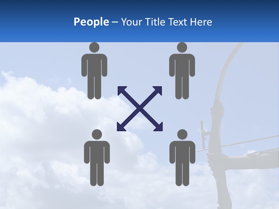 A Person Holding A Bow And Arrow In Front Of A Cloudy Sky PowerPoint Template