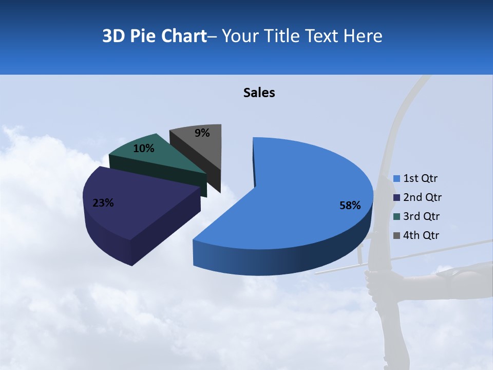 A Person Holding A Bow And Arrow In Front Of A Cloudy Sky PowerPoint Template