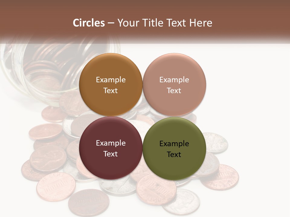 A Jar Filled With Lots Of Coins Sitting On Top Of A Table PowerPoint Template