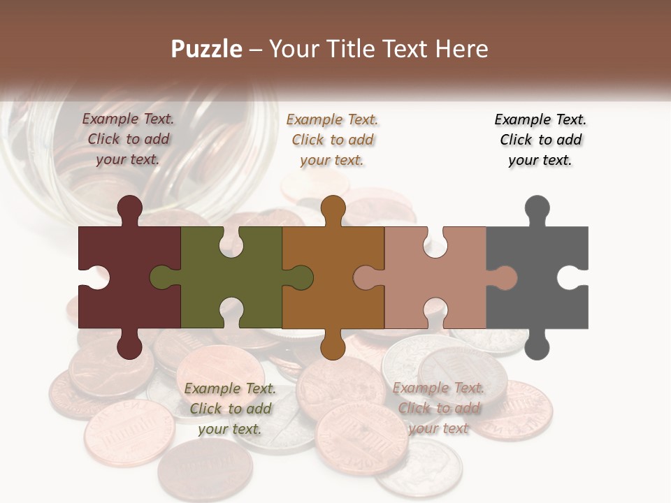 A Jar Filled With Lots Of Coins Sitting On Top Of A Table PowerPoint Template