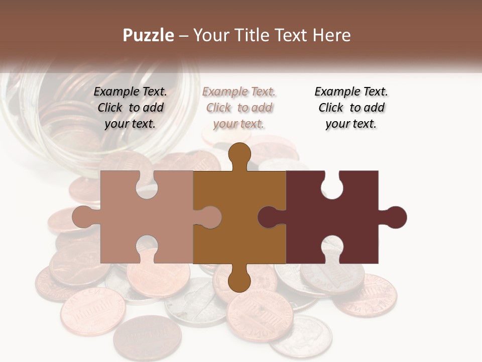 A Jar Filled With Lots Of Coins Sitting On Top Of A Table PowerPoint Template