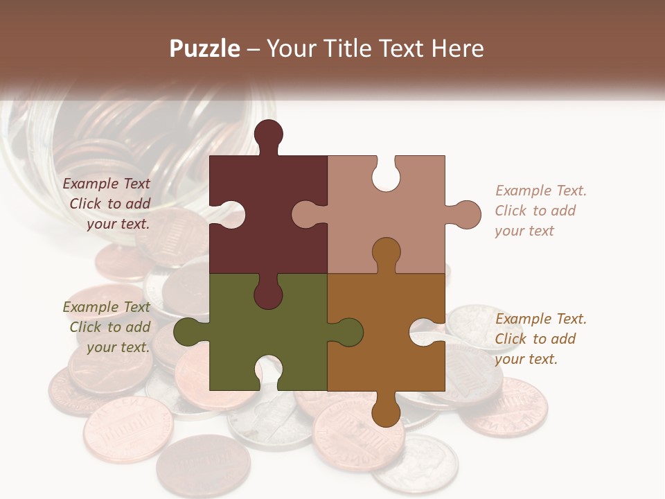 A Jar Filled With Lots Of Coins Sitting On Top Of A Table PowerPoint Template