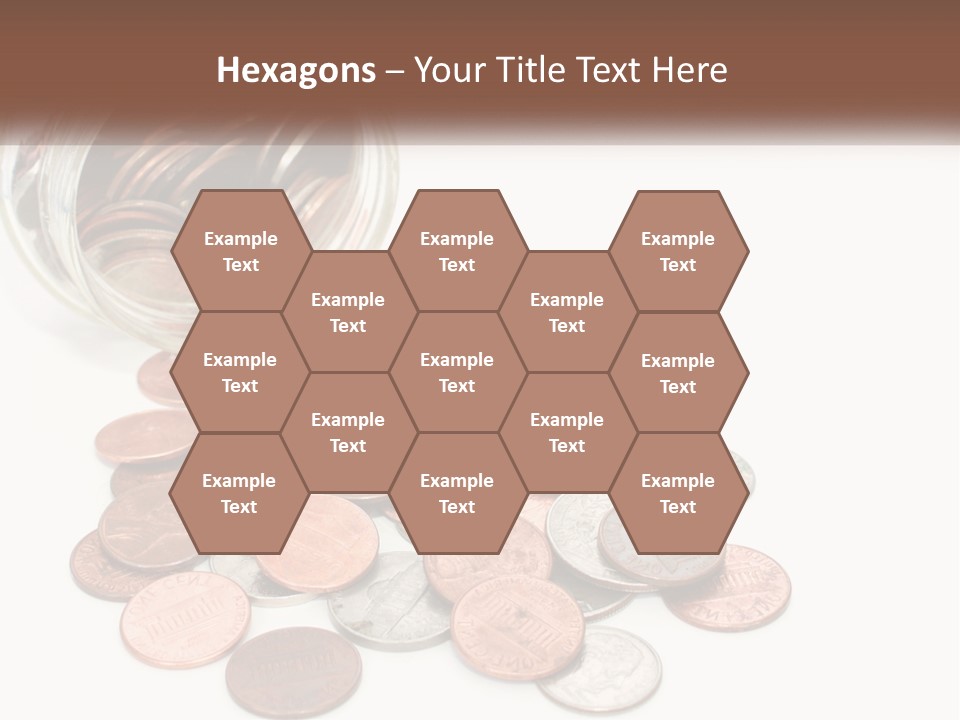 A Jar Filled With Lots Of Coins Sitting On Top Of A Table PowerPoint Template
