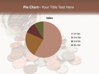 A Jar Filled With Lots Of Coins Sitting On Top Of A Table PowerPoint Template