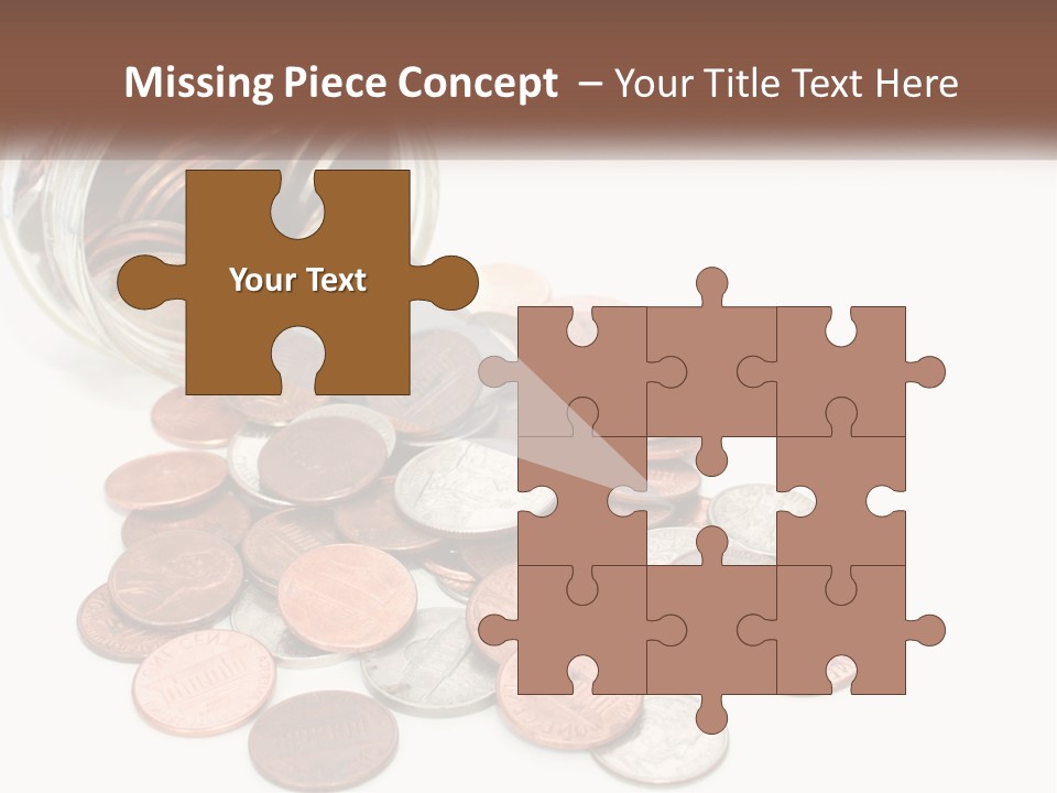A Jar Filled With Lots Of Coins Sitting On Top Of A Table PowerPoint Template
