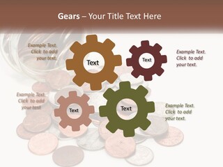 A Jar Filled With Lots Of Coins Sitting On Top Of A Table PowerPoint Template