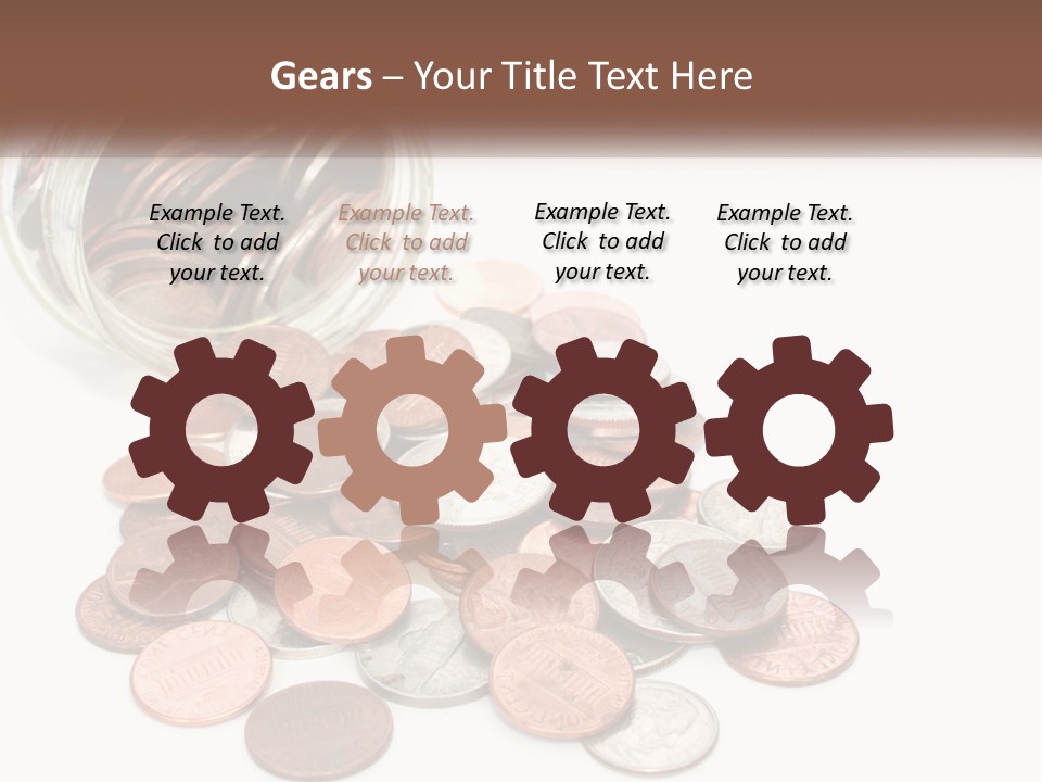 A Jar Filled With Lots Of Coins Sitting On Top Of A Table PowerPoint Template