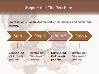 A Jar Filled With Lots Of Coins Sitting On Top Of A Table PowerPoint Template