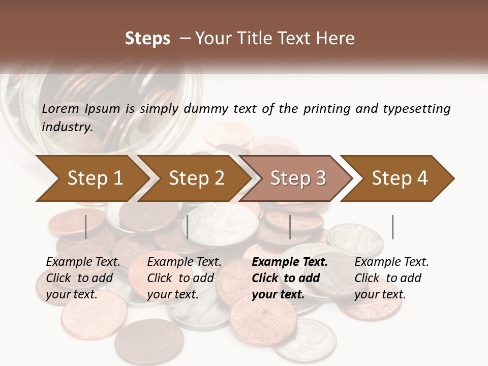 A Jar Filled With Lots Of Coins Sitting On Top Of A Table PowerPoint Template