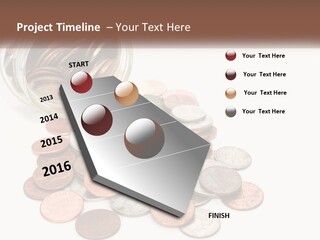 A Jar Filled With Lots Of Coins Sitting On Top Of A Table PowerPoint Template