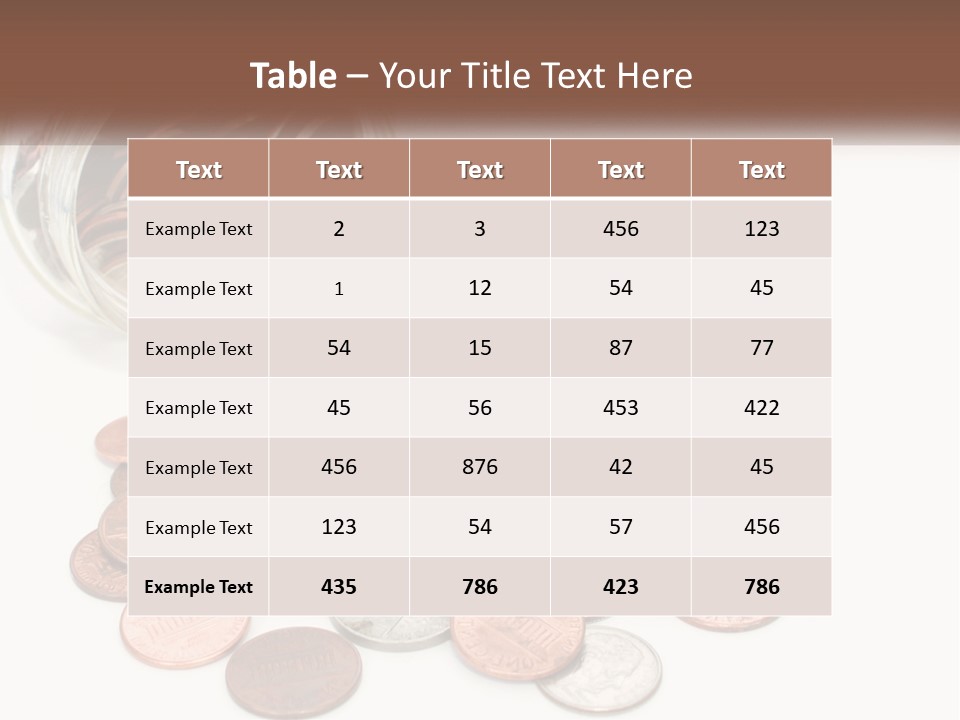 A Jar Filled With Lots Of Coins Sitting On Top Of A Table PowerPoint Template