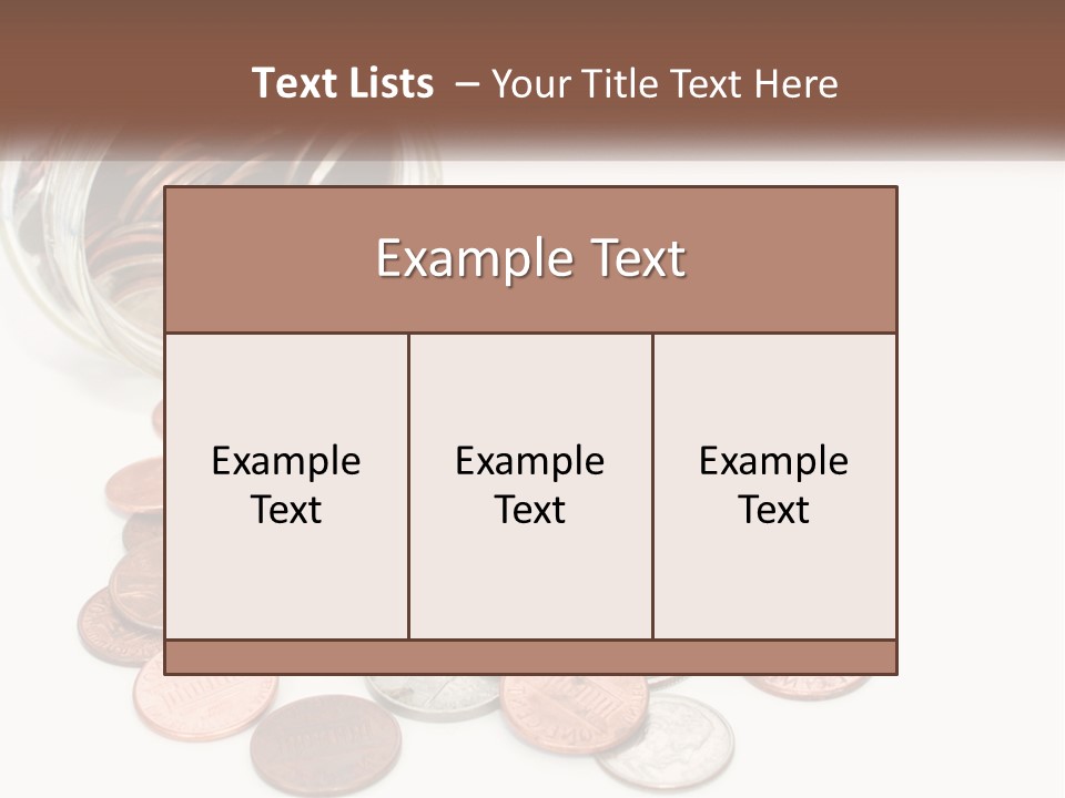 A Jar Filled With Lots Of Coins Sitting On Top Of A Table PowerPoint Template