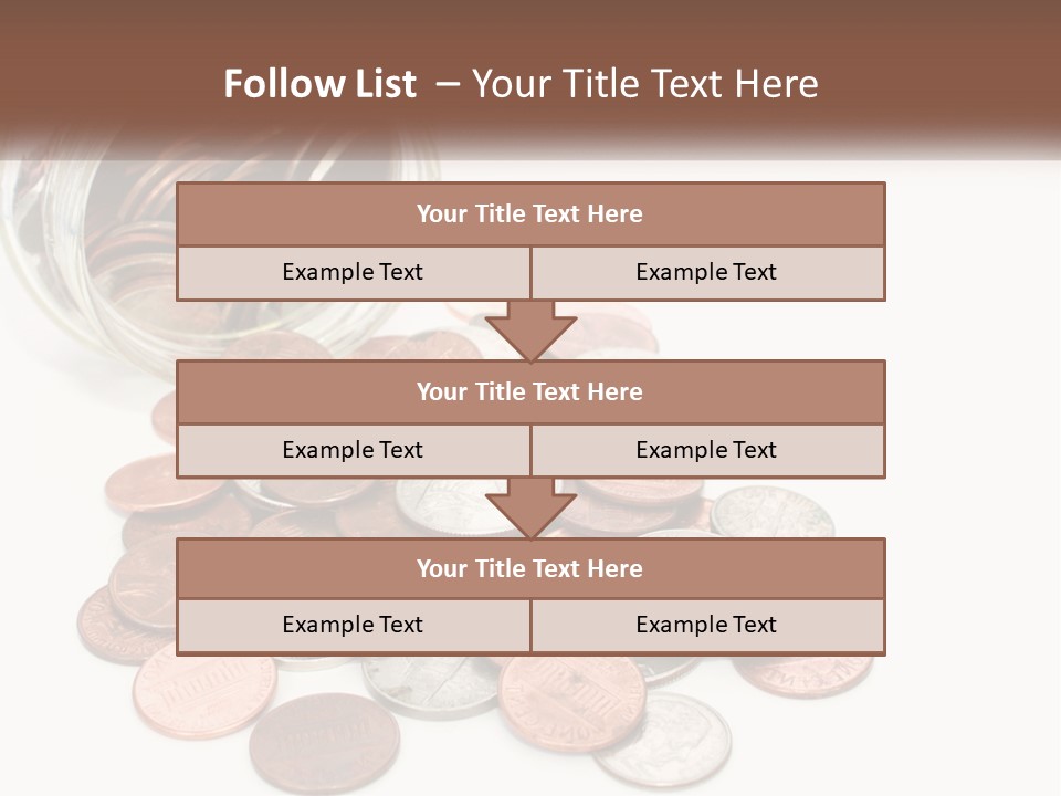 A Jar Filled With Lots Of Coins Sitting On Top Of A Table PowerPoint Template