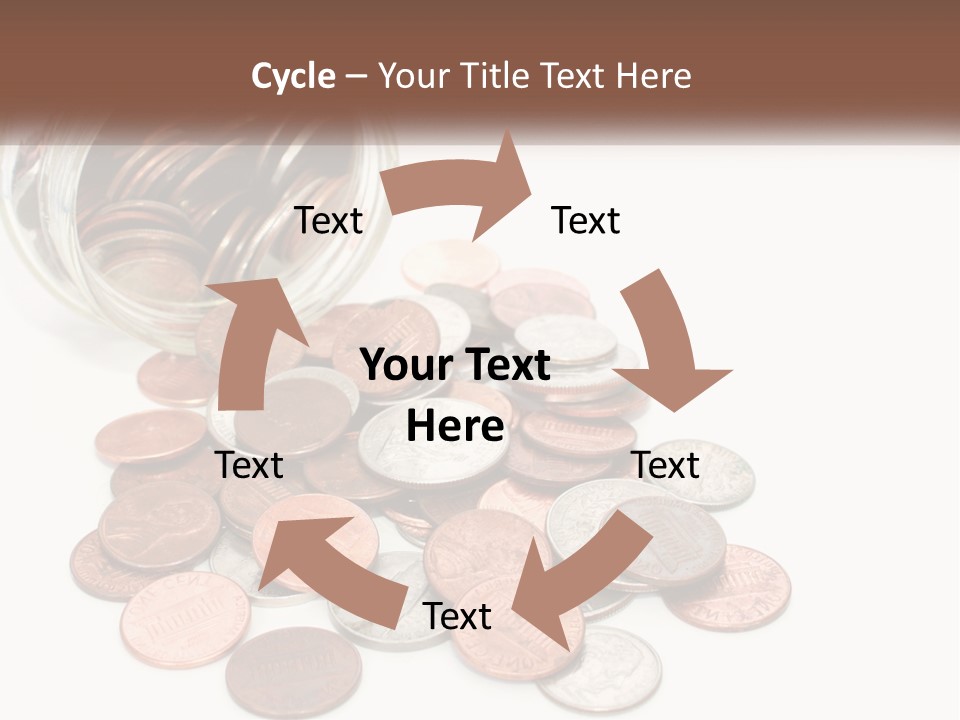 A Jar Filled With Lots Of Coins Sitting On Top Of A Table PowerPoint Template