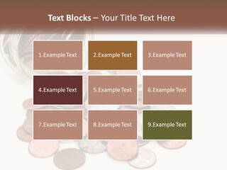 A Jar Filled With Lots Of Coins Sitting On Top Of A Table PowerPoint Template