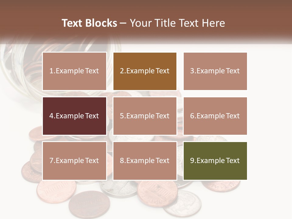 A Jar Filled With Lots Of Coins Sitting On Top Of A Table PowerPoint Template