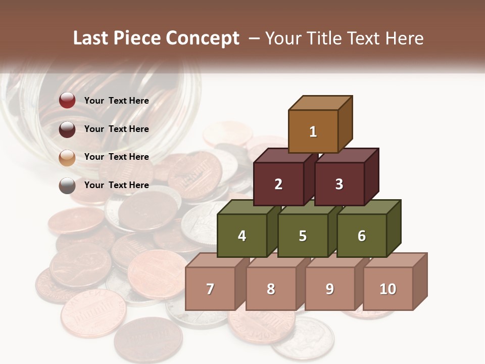 A Jar Filled With Lots Of Coins Sitting On Top Of A Table PowerPoint Template