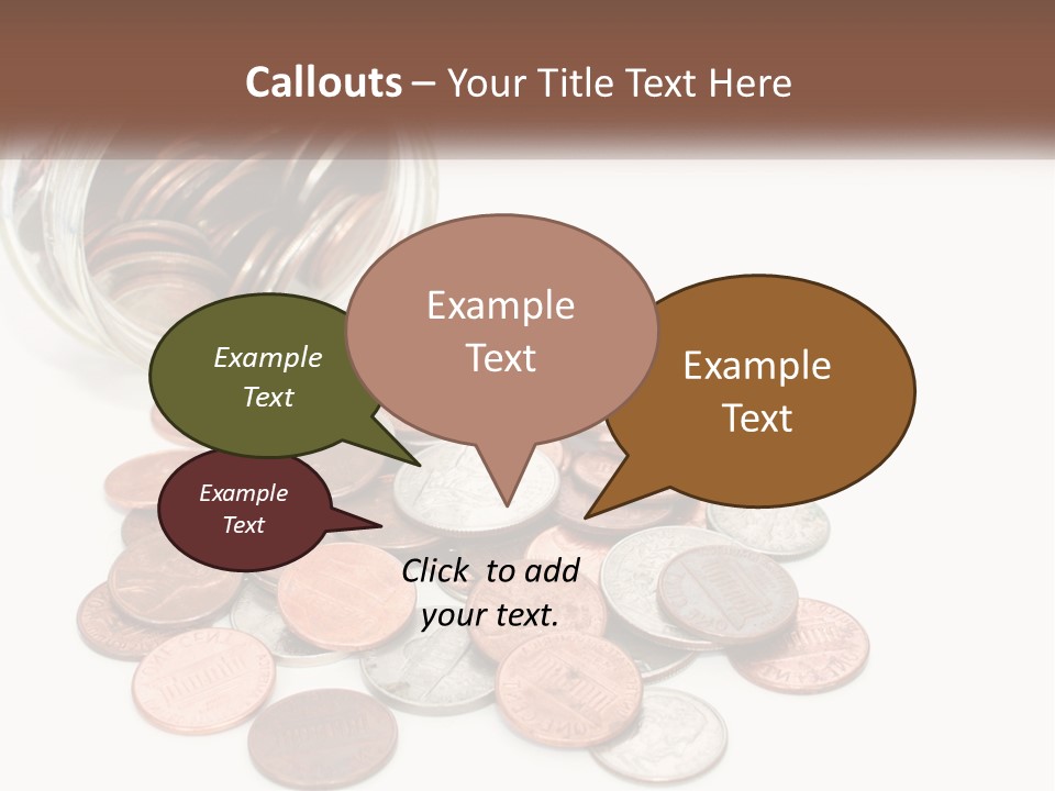 A Jar Filled With Lots Of Coins Sitting On Top Of A Table PowerPoint Template