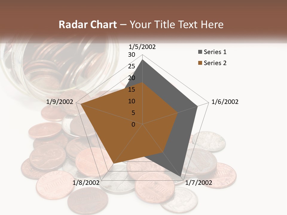 A Jar Filled With Lots Of Coins Sitting On Top Of A Table PowerPoint Template