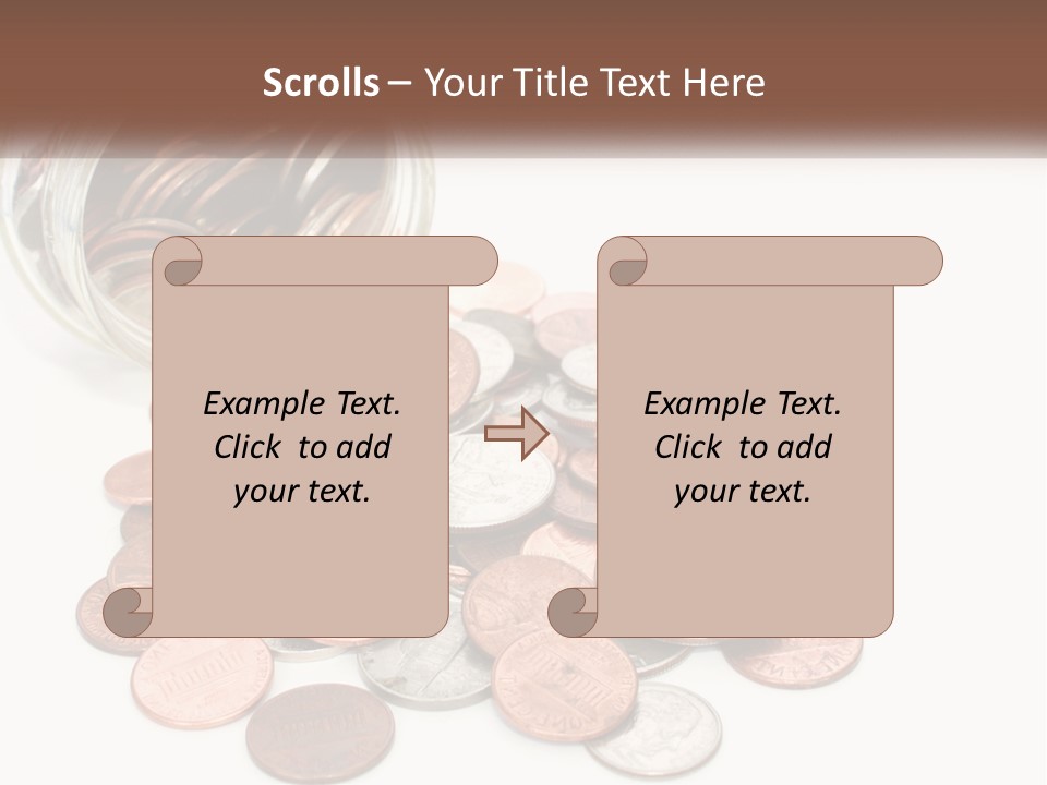 A Jar Filled With Lots Of Coins Sitting On Top Of A Table PowerPoint Template