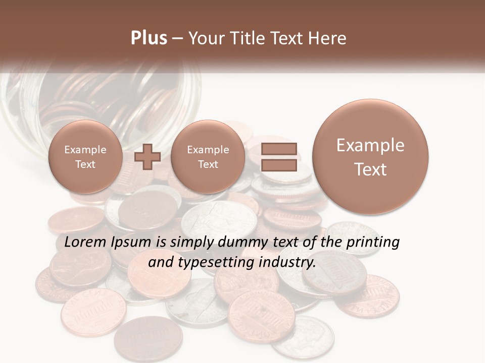 A Jar Filled With Lots Of Coins Sitting On Top Of A Table PowerPoint Template