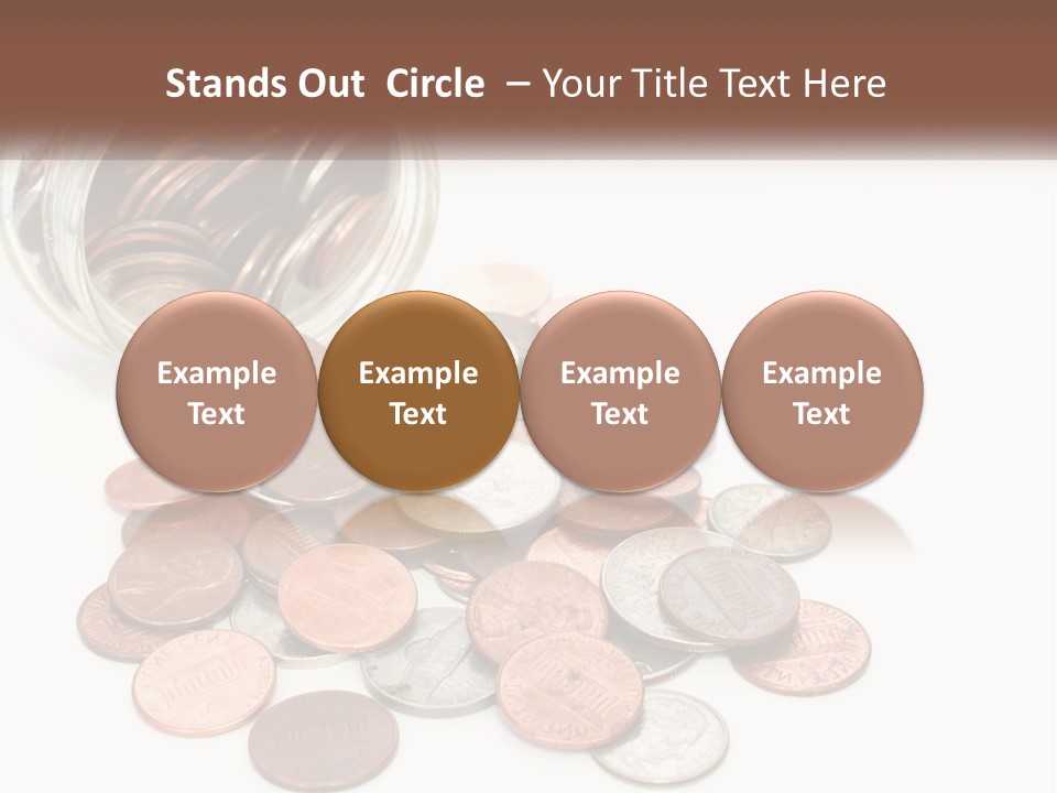 A Jar Filled With Lots Of Coins Sitting On Top Of A Table PowerPoint Template