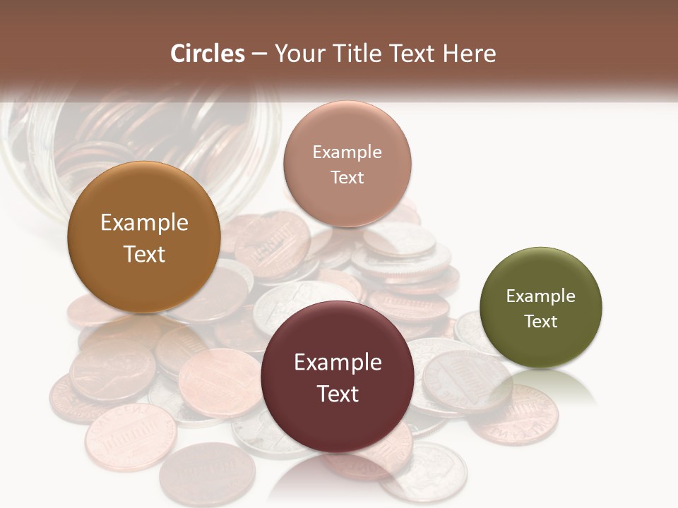 A Jar Filled With Lots Of Coins Sitting On Top Of A Table PowerPoint Template