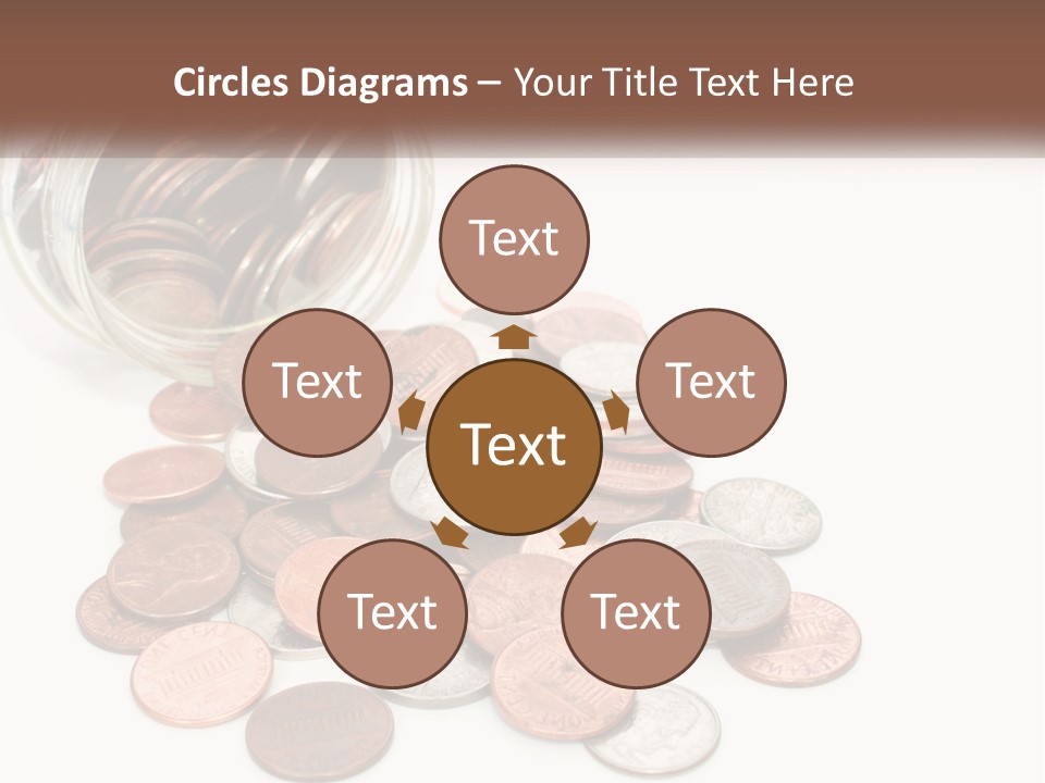 A Jar Filled With Lots Of Coins Sitting On Top Of A Table PowerPoint Template