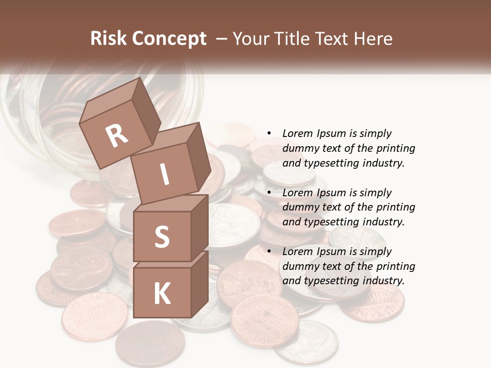 A Jar Filled With Lots Of Coins Sitting On Top Of A Table PowerPoint Template