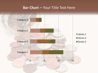 A Jar Filled With Lots Of Coins Sitting On Top Of A Table PowerPoint Template