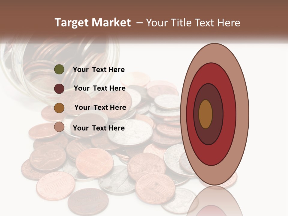 A Jar Filled With Lots Of Coins Sitting On Top Of A Table PowerPoint Template