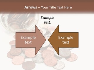 A Jar Filled With Lots Of Coins Sitting On Top Of A Table PowerPoint Template