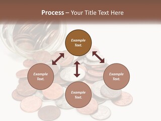 A Jar Filled With Lots Of Coins Sitting On Top Of A Table PowerPoint Template