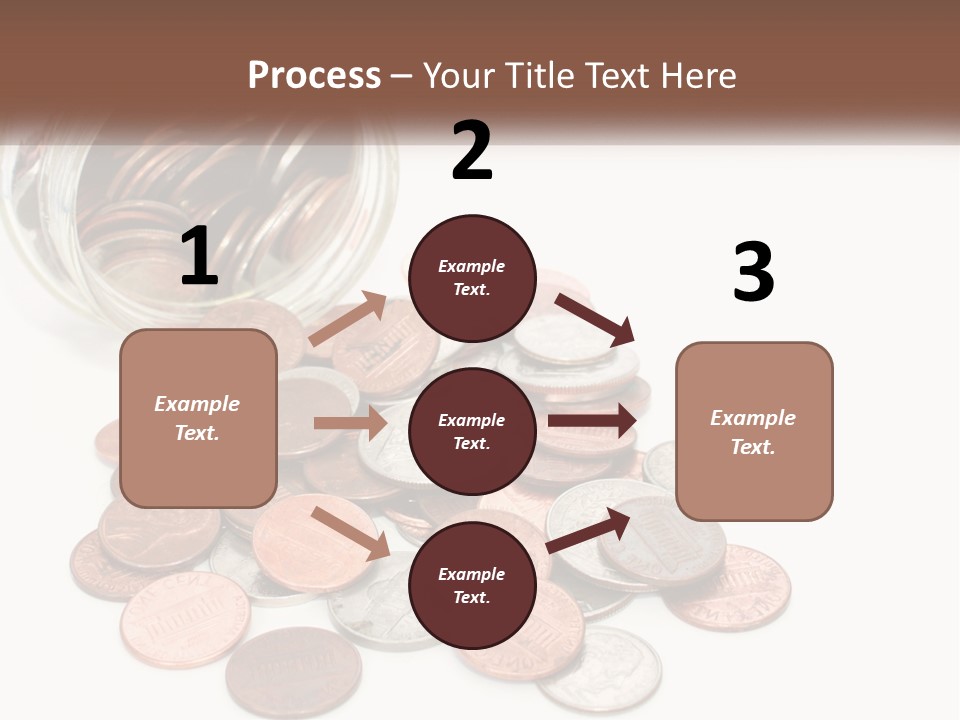 A Jar Filled With Lots Of Coins Sitting On Top Of A Table PowerPoint Template