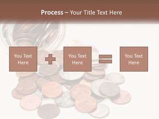 A Jar Filled With Lots Of Coins Sitting On Top Of A Table PowerPoint Template
