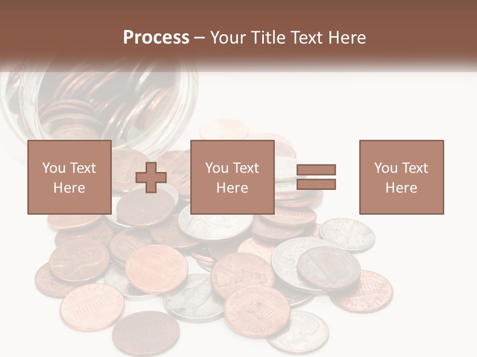 A Jar Filled With Lots Of Coins Sitting On Top Of A Table PowerPoint Template