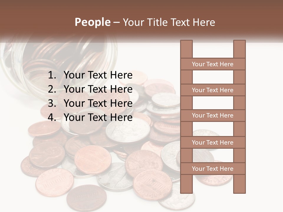 A Jar Filled With Lots Of Coins Sitting On Top Of A Table PowerPoint Template